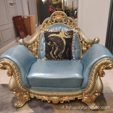Set divano da soggiorno di lusso classico italiano intagliato